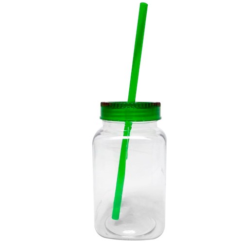 BPA Free Green 700 ml Retro Cube Cup With Straw